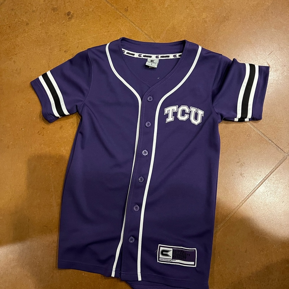 Purple TCU Kids Baseball Jersey